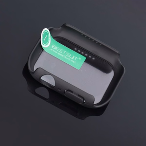 Bestsuit dėklas su hibridiniu stiklu Apple Watch serijai 7/8/9-45mm - grafitas