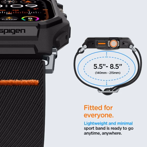 Spigen Lite Fit Pro dėklas su dirželiu Apple Watch Ultra 1 / 2 (49mm) - matinė juoda