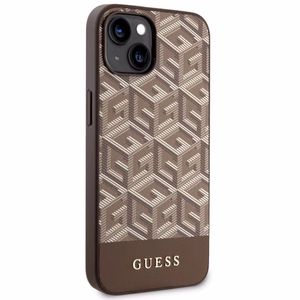 Guess GUHMP14MHGCFSEW iPhone 14 Plus 6.7" rudas/rudas kietas dėklas GCube Stripes MagSafe