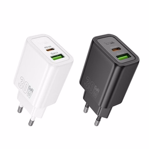 Įkroviklis telefonui Hoco USB A + USB C QC3.0 PD 3A 30W N63 juodas