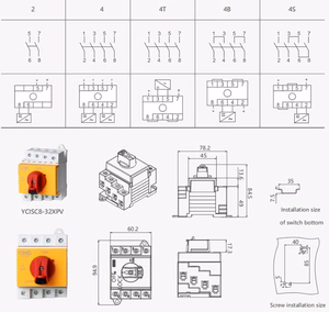 DC jungiklis 4P, 32A, 1000VDC, Din