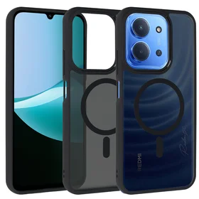 Pilnas matinis magnetinis dėklas Xiaomi Redmi 15C 4G/5G juodas