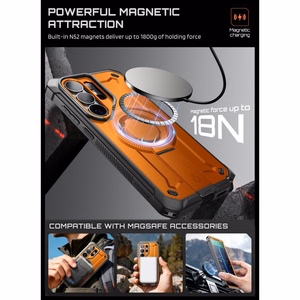 "Supcase Unicorn Beetle Pro Mag MagSafe" 2 komplektų dėklas "Samsung Galaxy S26 Ultra" - juodas ir oranžinis