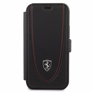 Ferrari FEOGOFLBKP12SBK atverčiamas dėklas iPhone 12 mini 5,4" Off Track Perforated – juodas