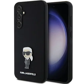 Karl Lagerfeld silikoninis Ikonik Metal Pin dėklas telefonui Samsung Galaxy S23 FE - juodas