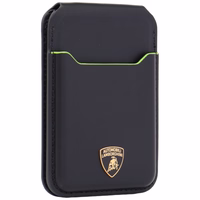Magnetinė piniginė Lamborghini D1 Genuine Leather MagSafe stovas telefonui žalias