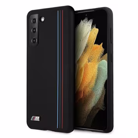 BMW Silikoninis Juostelės M Kolekcijos dėklas Samsung Galaxy S21+ - juodas