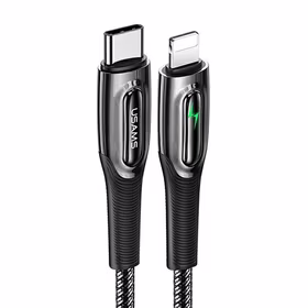 USAMS Pintas laidas USB-C na Lightning Smart Power-off 20W PD Laidas 1.2m juodas SJ518USB01 (US-SJ518)