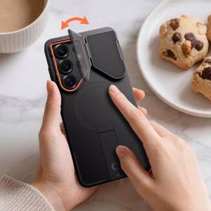 Tech-Protect Kevlar Aura MagSafe Dėklas for Samsung Galaxy S26 Ultra - juodas and oranžinis