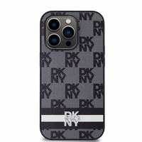 DKNY odinis languotas mono raštas ir spausdintos juostelės dėklas iPhone 14 Pro - juodas