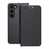 Dėklas telefonui LUNA Book Carbon for SAMSUNG S23 - juodas (m)