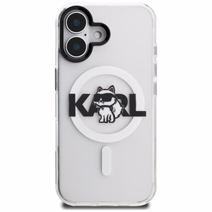 Karl Lagerfeld IML Choupette Sketch Logo Magnetinis dėklas telefonui iPhone 17 - skaidrus