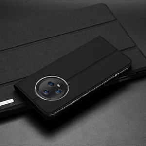 Dux Ducis Skin Pro dėklas Honor Magic5 Flip kortelių piniginė stovas juoda