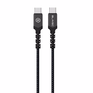 Blavec kabelis Raptor pintas - Type C į Type C - PD 60W 3A 0,5 metro Apple CarPlay/Android Auto (CRA-CC3BG05) juodas-pilkas