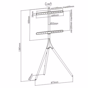Techly ICA-TR18SAM televizoriaus laikiklis 165,1 cm (65"), riešutmedžio spalvos
