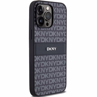 DKNY Odinis mono juosta ir metalinis logotipas dėklas telefonui iPhone 14 Pro Max - juodas