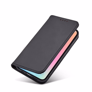 Magnet Card dėklas iPhone 14 Plus atveriamas dangtelis piniginė su stovu juodas