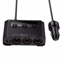 Įkroviklis automobilinis Hoco (Z64) (2xUSB; 2xUSB-C 3xcigarette lighter splitter) juodas