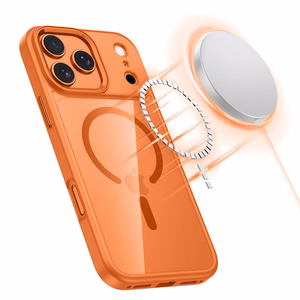 Tech-Protect MagMat MagSafe dėklas telefonui iPhone 17 Pro Max - skaidriai oranžinis