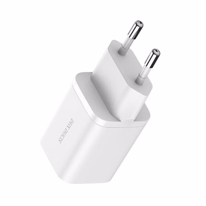 Sieninis įkroviklis Dux Ducis C80 Super Si - USB + Type C - PD 30W QC 3.0 18W 3A baltas