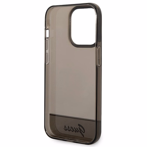 Guess GUHCP14LHGCOK iPhone 14 Pro 6.1 juodas / juodas kietasis dėklas permatomas