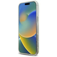 Karl Lagerfeld IML logotipo su kalnų krištolais dėklas telefonui iPhone 16 Pro - skaidrus