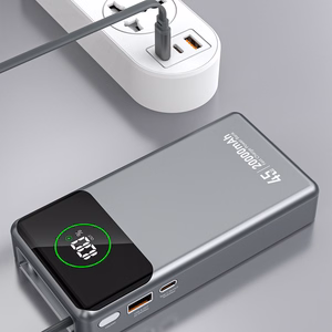 Dudao K31 Pro 45W 20000mAh išorinė baterija su įmontuotu ištraukiamu USB-C kabeliu - pilka