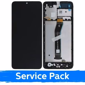 LCD ekranas, suderinamas su Xiaomi Redmi A3 / Poco C61 4G (2024), juodas, su rėmeliu (Service Pack)