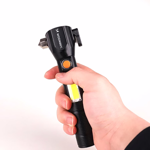 Wozinsky WLR-31 5W 500lm CREE 3-in-1 Multifunction Flashlight with Glass Breaker and Seat Belt Cutter - Black