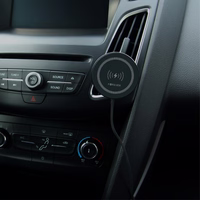 "Forever" automobilio laikiklis oro angai MACH-300 magnetinis su belaidžiu įkrovimu, juodas Qi2 15W