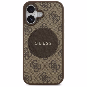 Guess 4G Circle Classic Logo Magnetinis dėklas telefonui iPhone 17 - ruda