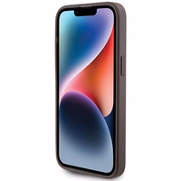 Guess 4G Metal Gold Logo dėklas telefonui iPhone 15 Pro Max - ruda