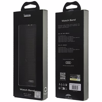 Dirželis Audi Logo Genuine Leather Magnetic Ring skirtas Apple Watch 40/41/42mm juodas