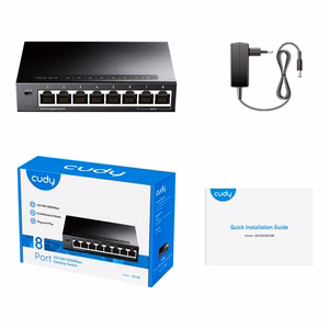 Cudy GS108 tinklo komutatorius Gigabit Ethernet (10/100/1000) juodas