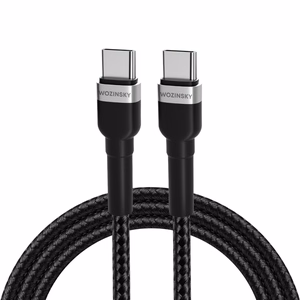 Wozinsky WNBCC1 USB-C / USB-C PD 65W kabelis 1m - juodas