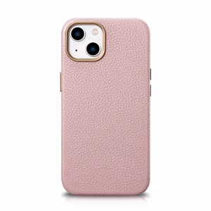 Чехол iCarer Litchi Premium Leather для iPhone 14 Plus магнитный кожаный с MagSafe розовый
