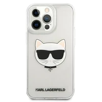 Karl Lagerfeld Choupette galvos dėklas telefonui iPhone 13 Pro Max – permatomas