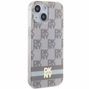 DKNY IML languotas mono raštas ir spausdintos juostelės Magnetinis dėklas iPhone 15 / 14 / 13 - smėlinė