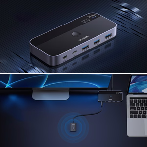 Ugreen komutatorius USB-C USB-A 10Gb/s - pilkas