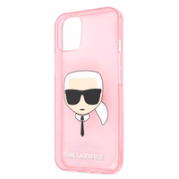 Karl Lagerfeld Glitter Karl's Head Dėklas iPhone 13 mini - rožinis