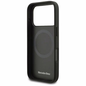 Mercedes Leather Vintage Logo MagSafe Case for iPhone 17 Pro - Black