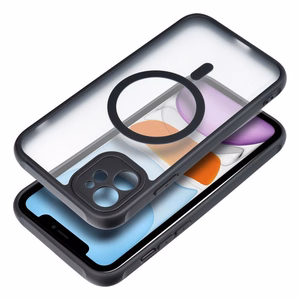 FULL MATTE MAG COVER magnetinis dėklas telefonui, suderinamas su MagSafe, skirtas IPHONE 11, juodas