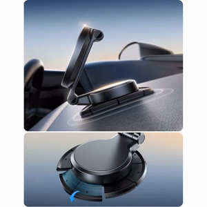 Automobilinis laikiklis Joyroom JR-ZS408 juodas (belaidis įkrovimas 15W) (magnetinis / lipnus kilimėlis)