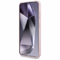 Karl Lagerfeld silikoninis dvigubų galvų ir apskritimo magnetinis Samsung Galaxy S25 dėklas rožinis