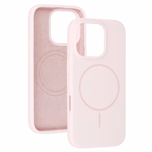 Magnetinis plonas silikoninis dėklas Iphone 16e šviesiai rožinė
