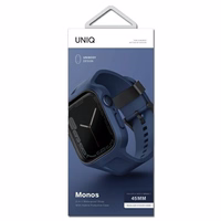 UNIQ dirželis Monos 2in1 Apple Watch Strap + Case Series 4/5/6/7/8/9/SE/SE2 44/45mm. tamsiai mėlynas