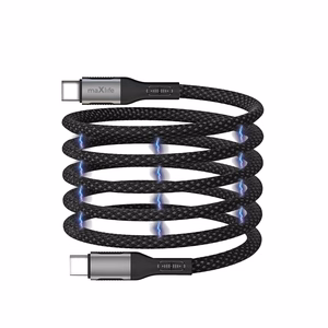 "Maxlife MXUC-11" magnetinis kabelis USB-C - USB-C 1,0 m 100W juodas nailonas