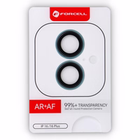 Forcell Premium grūdintas kameros objektyvo stiklas – iPhone 16 / 16 Plus melsvai žalios (teal) spalvos