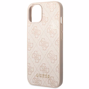 Guess GUHCP14MG4GFPI iPhone 14 Plus 6.7" rožinis dėklas 4G Metal Gold Logo