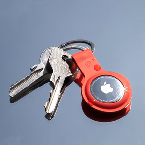 Crong Silicone dėklas, skirtas Apple AirTag 1 / 2, su žiedu raktams, raudonas